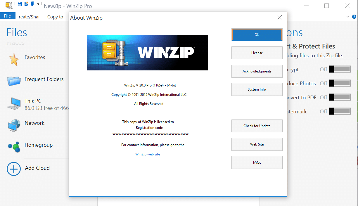 WinZip 20 PRO with Serial Keys